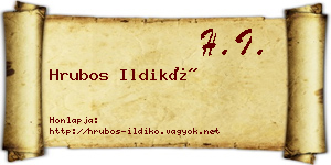 Hrubos Ildikó névjegykártya