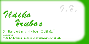 ildiko hrubos business card